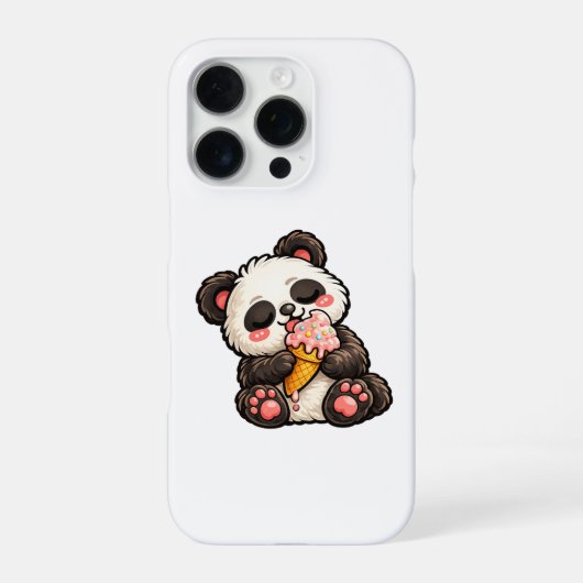 かわいいパンダアイスクリーム iPhoneケース (裏面)