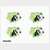 かわいいパンダカスタム文字シール 楕円形シール (シート)