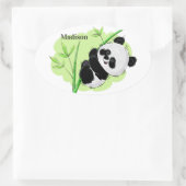 かわいいパンダカスタム文字シール 楕円形シール (バッグ)