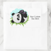 かわいいパンダカスタム文字シール 長方形シール (バッグ)