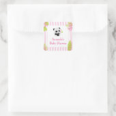 かわいいパンダガール赤ちゃんシャワーお気に入りギフトステッカー スクエアシール (バッグ)