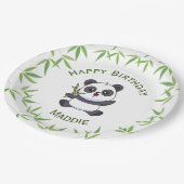 かわいいパンダキディ誕生日パーティー用品 ペーパープレート (アングル)