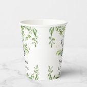 かわいいパンダクマかわいいカブ竹の緑の赤ちゃんシャワー 紙コップ (左)