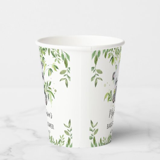 かわいいパンダクマかわいいカブ竹の緑の赤ちゃんシャワー 紙コップ (右)