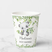 かわいいパンダクマかわいいカブ竹の緑の赤ちゃんシャワー 紙コップ (正面)