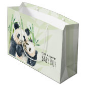 かわいいパンダクマかわいい水彩男の赤ちゃん ラージペーパーバッグ (裏面アングル)