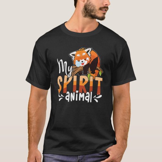 かわいいパンダクマ動物レッサーパンダ Tシャツ (正面)