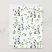 かわいいパンダクマ竹の緑の赤ちゃんシャワー サンキューカード (裏面)