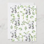 かわいいパンダクマ竹の緑の赤ちゃんシャワー 招待状 (裏面)