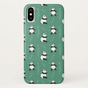 かわいいパンダクマ竹柄 iPhone X ケース