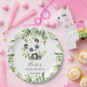 かわいいパンダクマ緑のベビーシャワー誕生日 ペーパープレート (パーティー)