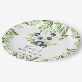 かわいいパンダクマ緑のベビーシャワー誕生日 ペーパープレート (アングル)