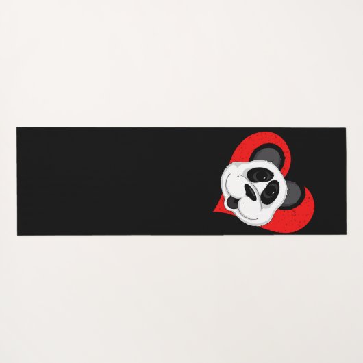 かわいいパンダクマ赤と黒 ヨガマット (裏面(横))