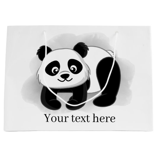 かわいいパンダクマ追加文字ラージ抱き枕 ラージペーパーバッグ (正面)