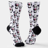 かわいいパンダクルーソックス ソックス (傾斜あり)