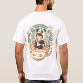 かわいいパンダコーヒーのメンズグラフィックTシャツ Tシャツ