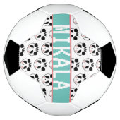 かわいいパンダサッカーファン名前をカスタムする サッカーボール (回転)