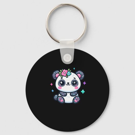 かわいいパンダステッカー キーホルダー (正面)