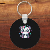 かわいいパンダステッカー キーホルダー (正面)