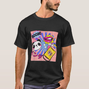 かわいいパンダストロベリーミルクシェイク日本のアニメ Tシャツ