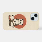かわいいパンダデザイン iPhone 15ケース (裏面横)