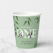 かわいいパンダニュートラル1歳のパーティー 紙コップ (裏面)