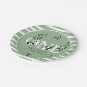 かわいいパンダニュートラル1歳の誕生日パーティー'ONE' ペーパープレート (アングル)