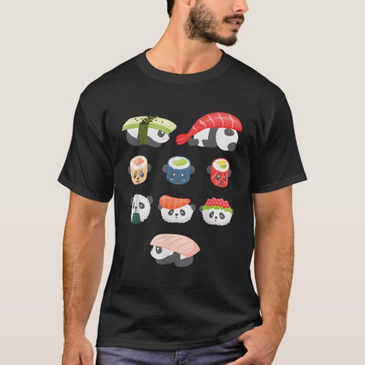 かわいいパンダハグすし Tシャツ (正面)