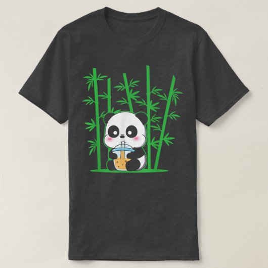かわいいパンダバブルティーボバティーキュートパンダ Tシャツ (デザイン正面)