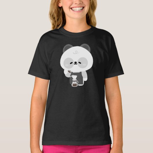 かわいいパンダバリスタ Tシャツ (正面)
