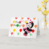 かわいいパンダバレエダンサーリサイタル誕生日 カード (黄色い花)