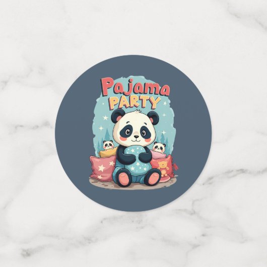 かわいいパンダパジャマパーティーコージースリーポバーエステティック コンフェッティ (スモール正面)