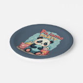 かわいいパンダパジャマパーティーコージースリーポバーエステティック ペーパープレート (アングル)