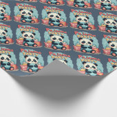 かわいいパンダパジャマパーティーコージースリーポバーエステティック ラッピングペーパー (角)