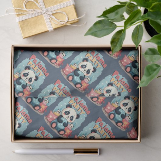 かわいいパンダパジャマパーティーコージースリーポバーエステティック 薄葉紙 (ギフト)