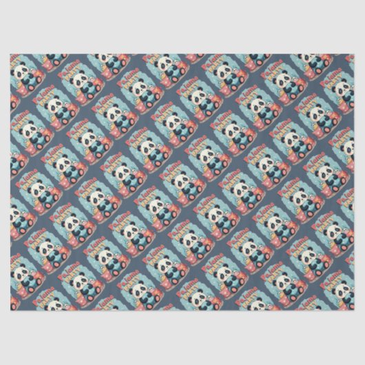 かわいいパンダパジャマパーティーコージースリーポバーエステティック 薄葉紙 (正面)