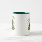 かわいいパンダパーソナライズされたフローラ竹 ツートーンマグカップ (中央)