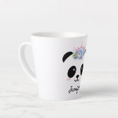 かわいいパンダパーソナライズされた女王 カフェラテマグ (左アングル)