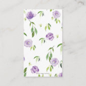 かわいいパンダパープルフローラ緑おむつラッフル エンクロージャーカード (裏面)