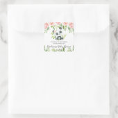 かわいいパンダピンクフローラ竹ベビーシャワー誕生日 スクエアシール (バッグ)