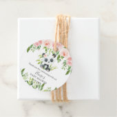 かわいいパンダピンクフローラ竹ベビーシャワー誕生日 フェイバータグ (インサイチュ)