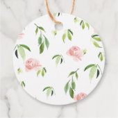 かわいいパンダピンクフローラ竹ベビーシャワー誕生日 フェイバータグ (裏面)