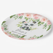 かわいいパンダピンクフローラ竹ベビーシャワー誕生日 ペーパープレート (アングル)