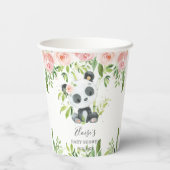 かわいいパンダピンクフローラ竹ベビーシャワー誕生日 紙コップ (裏面)