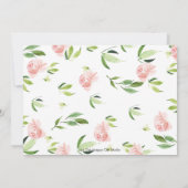 かわいいパンダピンクフローラ緑の誕生日パーティー サンキューカード (裏面)