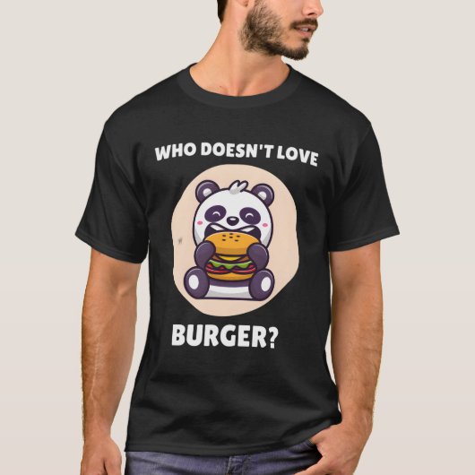 かわいいパンダフアドバーガーパンダ Tシャツ (正面)