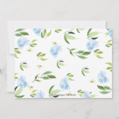 かわいいパンダブルーフローラグリーンリー誕生日パーティー サンキューカード (裏面)