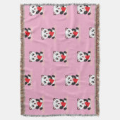 かわいいパンダプラッシュ子供用毛布 スローブランケット (正面縦)