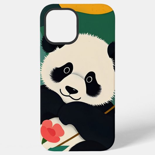 かわいいパンダプリント iPhoneケース (裏面)