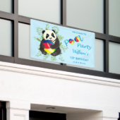 かわいいパンダプールパーティー1stバースデーウェルカム 横断幕 (ビルの外側)